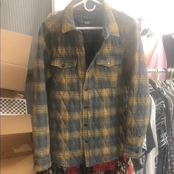 Valor Blue and Yellow Lined Flannel Shirt Jacket - Picture 1 of 5